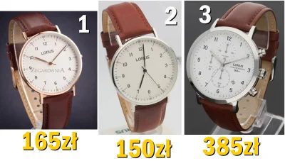 sprynek - Który zegarek wybralibyście? Pierwszy i drugi to tak naprawdę ten sam model...
