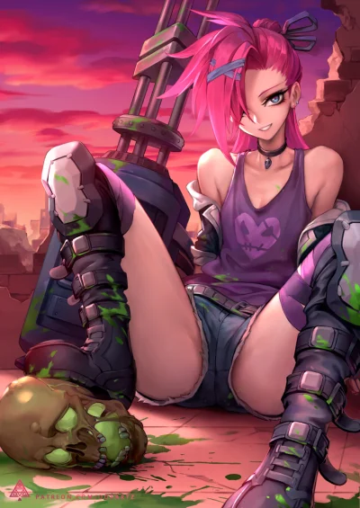 bakayarou - #randomanimeshit #leagueoflegends #jinx #animeart #pixiv #anime #