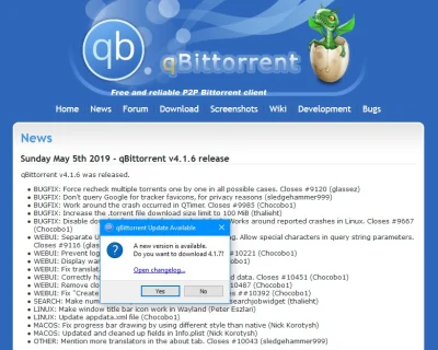 Elec - #qbittorrent #torrent Dobry ten changelog, taki nie za aktualny.