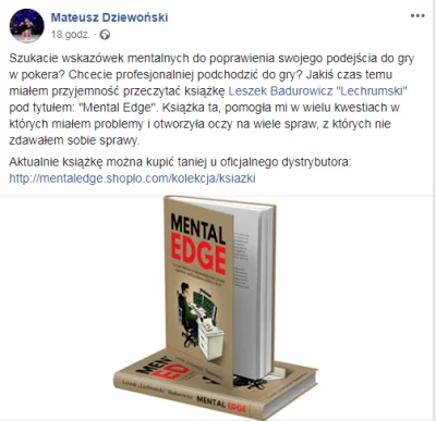 MentalEdge - Kilka miłych słów od zdobywcy złotego pierścienia WSOPC - Mateusza Dziew...