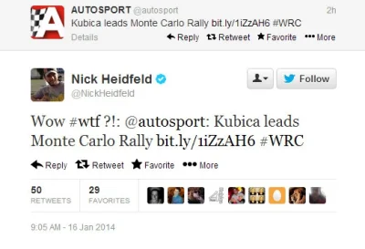 hops - Reakcja byłego kolegi z zespołu BMW Sauber, Nicka Heidfelda: https://twitter.c...