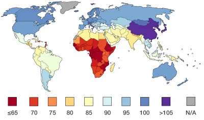 zakowskijan72 - Średnie IQ wg krajów. Źródło: https://iq-research.info/en/average-iq-...