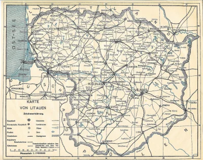 penttilehto - Litwa. Niemiecka mapa Litwy z 1920r. (jeszcze przed włączeniem do Polsk...