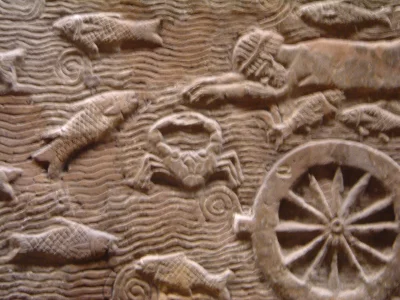 myrmekochoria - Przy okazji wrzucę życie wodne w reliefach w Asyrii tj kraby i ryby