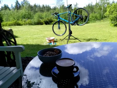 krecik000 - Kawa, ciastko i do roboty bo wreszcie ładna pogoda. (ʘ‿ʘ)
#rower #gravel...