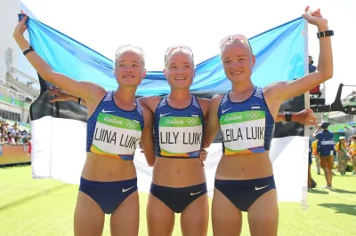 johanlaidoner - Estońskie biegaczki- trojaczki Liina, Lily i Leila Luik na olimpiadzi...