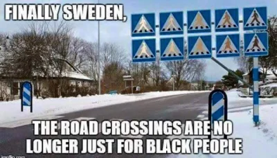 Svetovid - W Szwecji powstaną antyrasistowskie znaki drogowe. 
#heheszki