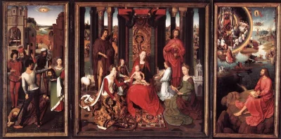 nexiplexi - Hans Memling - Mistyczne zaślubiny św. Katarzyny (Ołtarz św. Janów, Trypt...