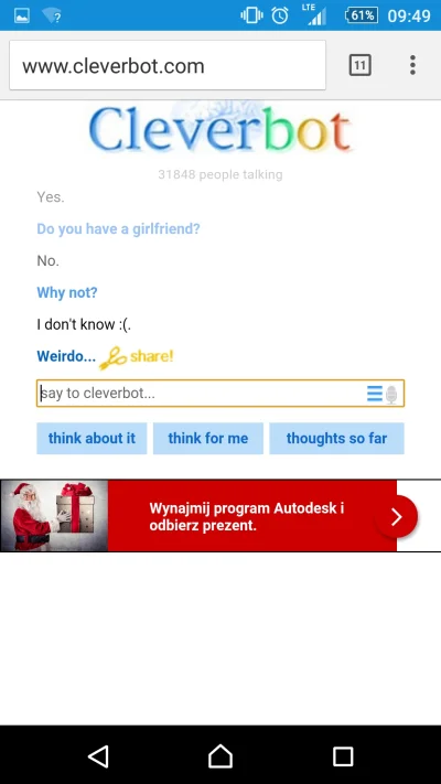 BloodDeath94 - #cleverbot mi pocisnal #przegryw #tfwnogf