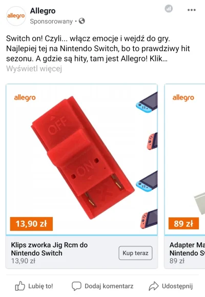 iamtehwin - Nareszcie Allegro reklamuje jedyne słuszne akcesoria dla Nintendo Switch ...