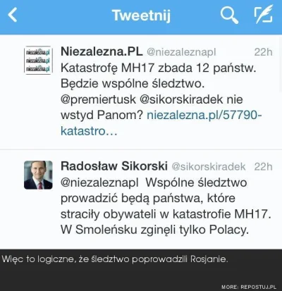 3nriqu3 - #polityka #twitter #sikorski #smolensk #mh17 #niezalezna