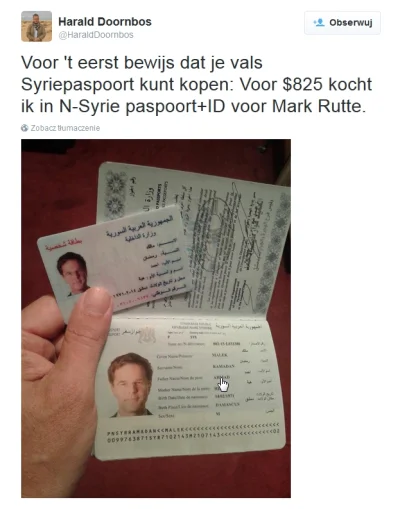 Behemoth- - Holenderski dziennikarz "wyrobił" podrobione syryjskie papiery (paszport ...