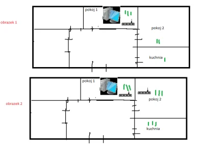 nucer - Sytuacja na pierwszym obrazku wygląda tak,ze majac router w pokoju 1 i siedza...