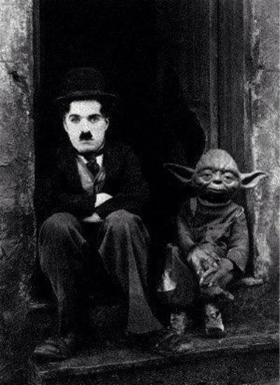 babisuk - Charlie Chaplin i Mistrz Yoda. Biały Kruk wśród fotografii

#zdjecianieznan...