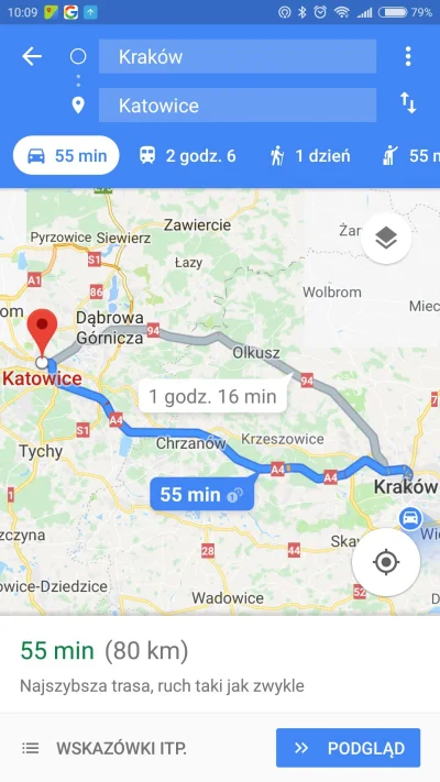 eurphie - @Verbatino przecież trasa Olkuska z Krakowa do Katowic mierzy 84km w porówn...