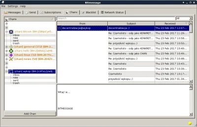 decentralizacja - Nieźle działa ten Bitmessage (wiadomości zawsze zaszyfrowane i podp...