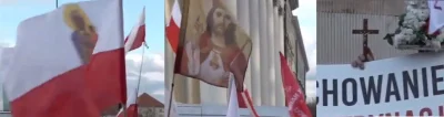 saakaszi - Maryja zamiast godła, flagi z Jezusem Chrystusem, krzyże... To był protest...