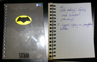 zordziu - Kupiłem sobie notatnik z #batman <3. Jedyne 2 złote w Lidlu. 
Przy okazji ...
