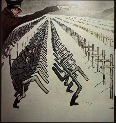 sropo - Sowiecki plakat propagandowy z 1944 roku, przedstawiający śmierć w mroźnej Ro...