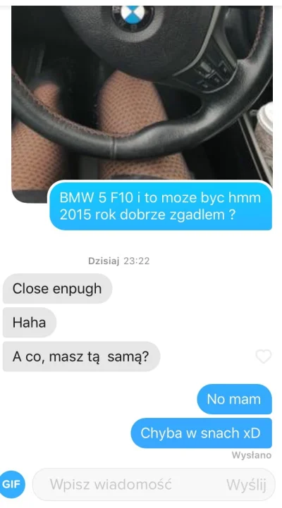 k.....f - #tinder #motoryzacja #heheszki #przegryw ciekawe po jakim czasie pare usuni...