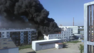 Grezerr - Mireczki z #wroclaw pali się nowo budowany budynek przy pięknej, pożar ogar...