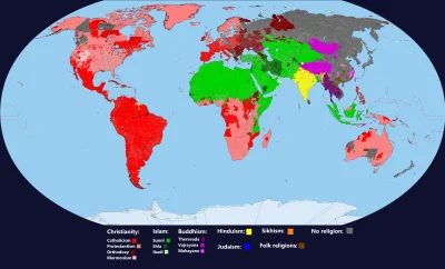 A.....1 - Dominujące religie na świecie.

#mapy #mapporn #religia #ciekawostki