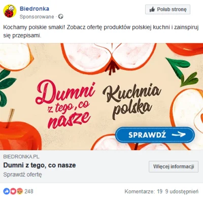 JezelyPanPozwoly - Na banerze reklamy biedronki na fejsie w lewym górnym rogu widzimy...