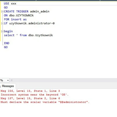 Stefaniak91 - Mam problem potrzebuje stworzyć triggera w sql managment studio i nie w...
