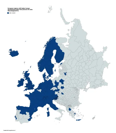 arturo1983 - Regiony w Europie które są bardzie rozwinięte, według wskaźnika HDI, niż...