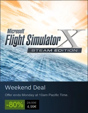 emaema - 1. Bądź Microsoftem.
2. Zrób promocję -80% na Microsoft Flight Simulator X ...