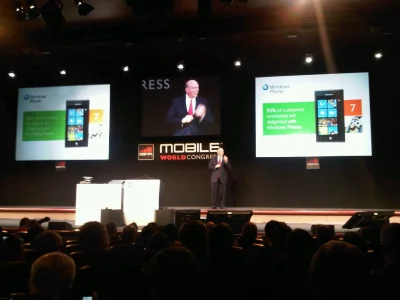 brzezinski - 90% klientow zadowolonych z #windowsphone7. Steve Balmer na #mwc