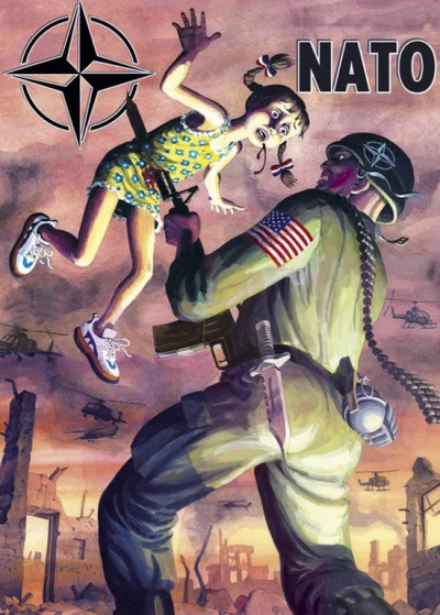 WezelGordyjski - NATO = ZŁO. Plakat propagandowy z 1991 roku, Jugosławia #plakatyprop...