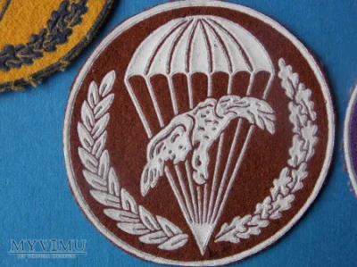 niepoprawny000 - Naszywka na rękawie munduru,spadochroniarz na czerwonym tle (1990-92...