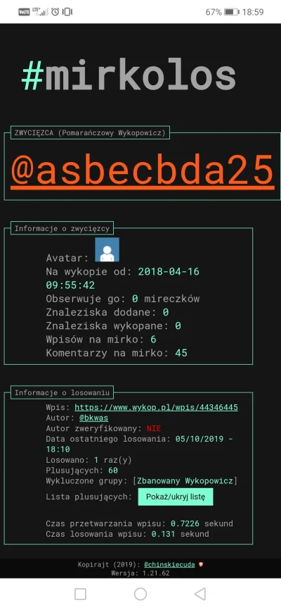 bkwas - Wołam @asbecbda25 wygrałeś rozdajo odezwij się na PW to wszystko Ci opiszę w ...