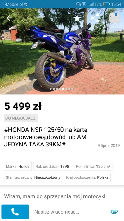 TheBloody - Honda NSR 125 mająca 39 km zarejestrowana na 50 ccm ( ಠ_ಠ) dzieciak 14 la...