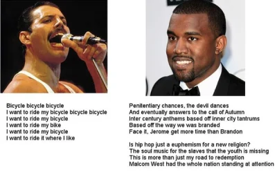 ShadyTalezz - @bigel 
Kanye West jest raperem a nie piosenkarzem. Rapowanie to zupeł...