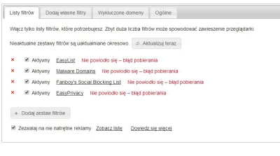 thebarto - Mireczki nie pobierają mi się aktualizacje filtrów w Adblock plus w chrome...