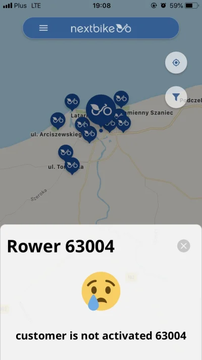 bingwineo - #nextbike #veturilo może ktoś pomóc? Żadnego roweru nie moge wynająć