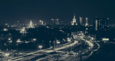 gauganu - Warszawa nocą, zdjęcie znad ulicy Kijowskiej. Rzadko spotykana panorama z t...