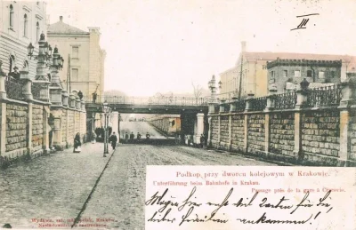 s.....w - Wiadukt kolejowy przy ul. Lubicz w Krakowie na pięknej pocztówce z 1905 rok...
