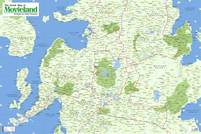60scnds - Gigantyczna, fikcyjna mapa drogowa ukazująca 1800 filmów must-see, zorganiz...