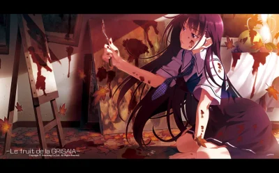 L.....a - > She was a painter. A painter who only used red.

 #randomanimeshit #gri...