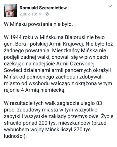 olmaz - W Mińsku zginęło 200 tys. ludzi. Nie było żadnego powstania - zginęli z rąk A...