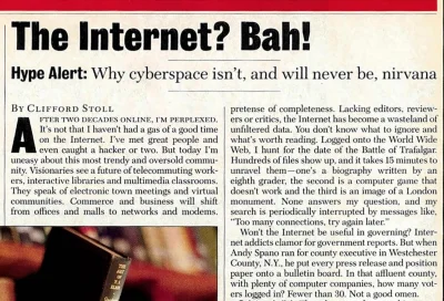 fizdejko - 1997 rok. Dziennikarz Newsweeka pisze, że po 20 latach (sic!) używania Int...
