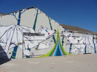 Bebuszek - #portugalia #setubal #wakacje #smiesznypiesek #graffiti