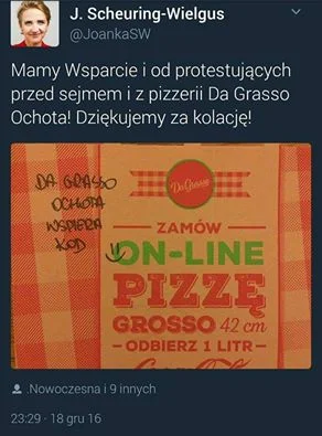 zagorzanin - @Dalamar: No jest twitt tej posłanki z PO. Ja sądzę, że ktoś z tej pizze...