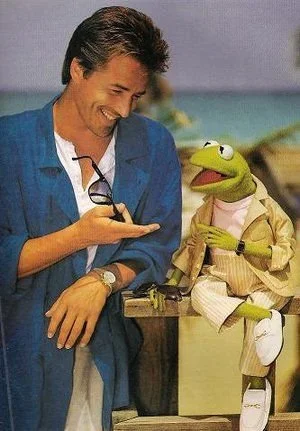 j.....2 - #miamivice #kermit #gownowpis #80s bardzo ciekawi mnie geneza tego zdjęcia ...