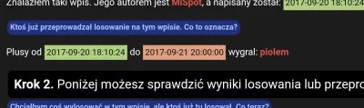 MiSpot - Gratulacje (✌ ﾟ ∀ ﾟ)☞ @piolem! 
Po odbiór nagród zgłoś się na PW ( ͡º ͜ʖ͡º)