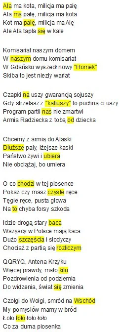 tojestmultikonto - @kotke02: tam jest mały błąd, bo co 6 wyraz powinien być żółty, a ...