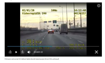 piwomojepaliwo - @super_janusz: radiowóz jechał 198, gdy w 0:39 widać już jak Ferrari...